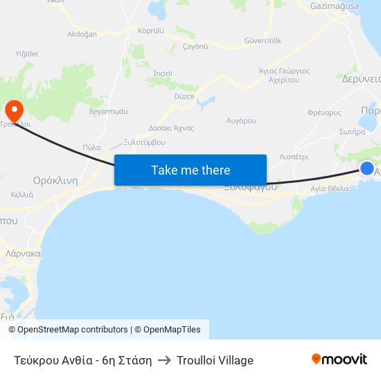Τεύκρου Ανθία - 6η Στάση to Troulloi Village map