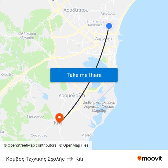 Κόμβος Τεχνικής Σχολής to Kiti map