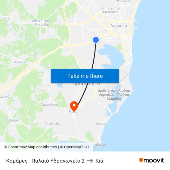 Καμάρες - Παλαιό Υδραγωγείο 2 to Kiti map