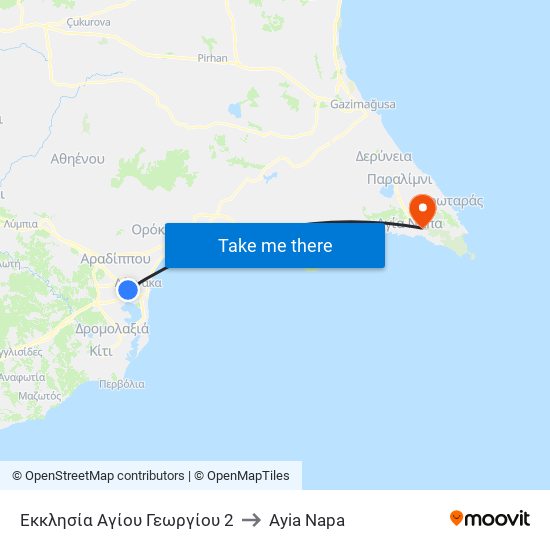 Εκκλησία Αγίου Γεωργίου 2 to Ayia Napa map