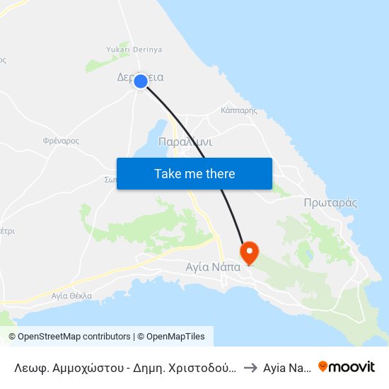 Λεωφ. Αμμοχώστου - Δημη. Χριστοδούλου 2 to Ayia Napa map