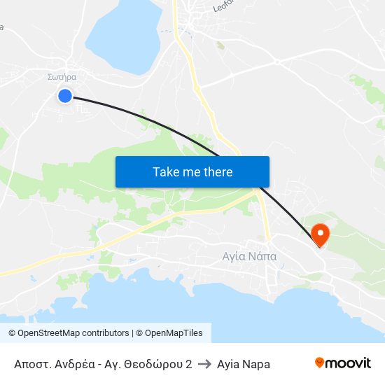 Αποστ. Ανδρέα - Αγ. Θεοδώρου 2 to Ayia Napa map