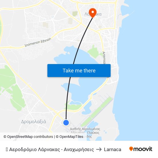 ✈ Αεροδρόμιο Λάρνακας - Αναχωρήσεις to Larnaca map