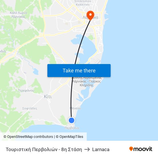 Τουριστική Περβολιών - 8η Στάση to Larnaca map