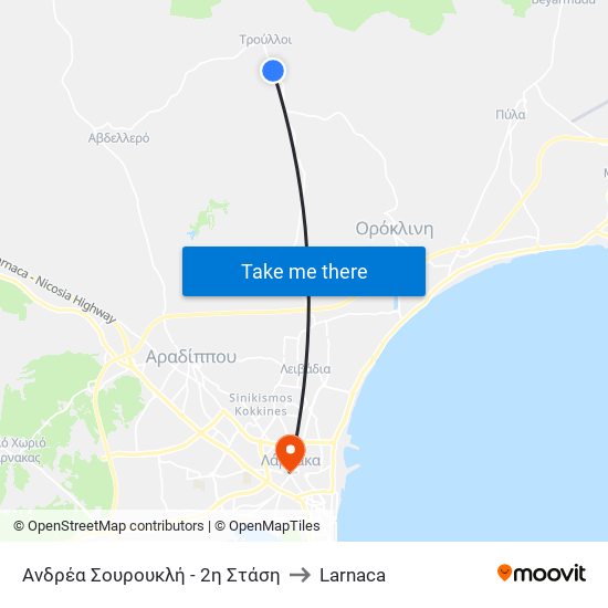 Ανδρέα Σουρουκλή - 2η Στάση to Larnaca map