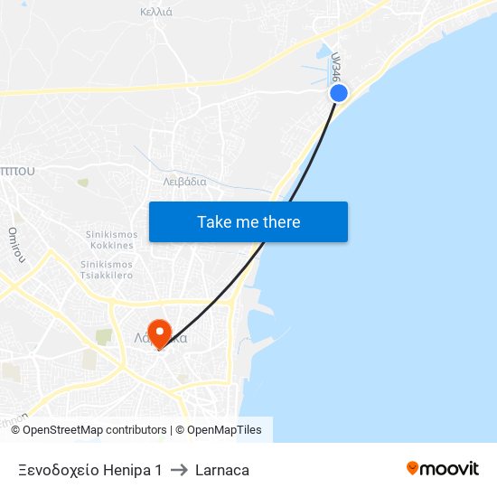 Ξενοδοχείο Henipa 1 to Larnaca map