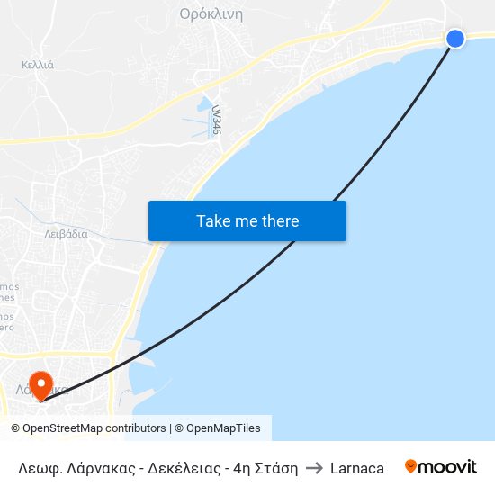 Λεωφ. Λάρνακας - Δεκέλειας - 4η Στάση to Larnaca map