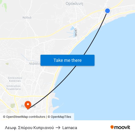 Λεωφ. Σπύρου Κυπριανού to Larnaca map