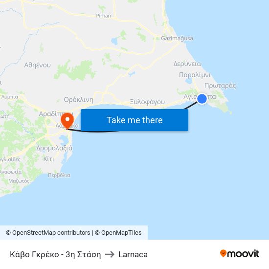 Κάβο Γκρέκο - 3η Στάση to Larnaca map