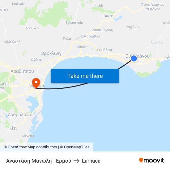 Αναστάση Μανώλη - Ερμού to Larnaca map