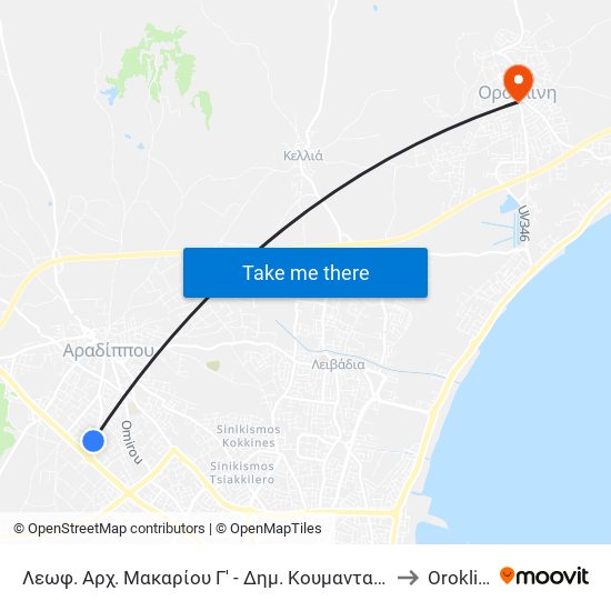 Λεωφ. Αρχ. Μακαρίου Γ' - Δημ. Κουμανταρή to Oroklini map