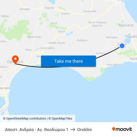 Αποστ. Ανδρέα - Αγ. Θεοδώρου 1 to Oroklini map