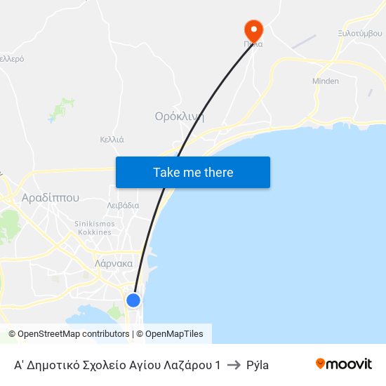 Α' Δημοτικό Σχολείο Αγίου Λαζάρου 1 to Pýla map