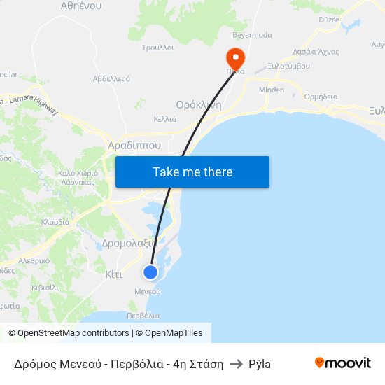 Δρόμος Μενεού - Περβόλια - 4η Στάση to Pýla map