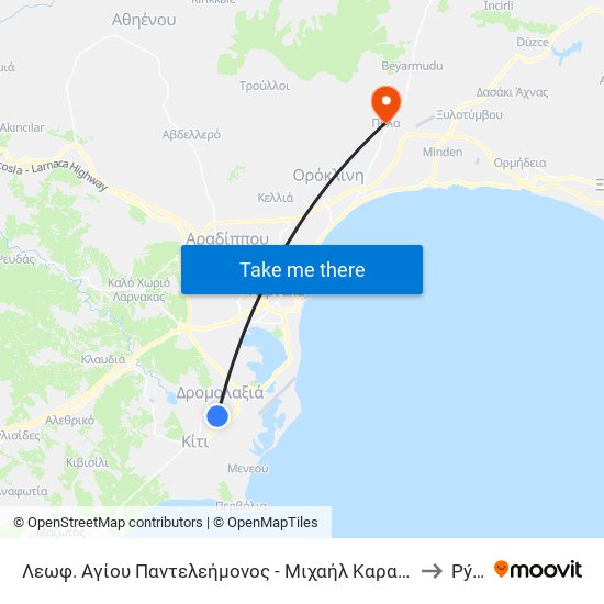 Λεωφ. Αγίου Παντελεήμονος - Μιχαήλ Καραολή to Pýla map