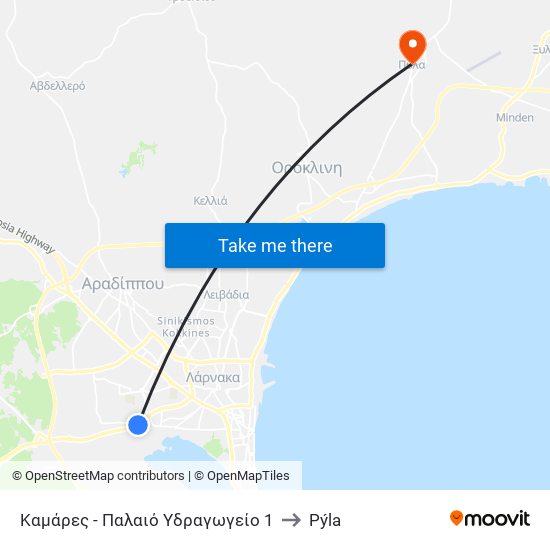 Καμάρες - Παλαιό Υδραγωγείο 1 to Pýla map