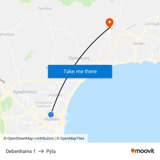 Debenhams 1 to Pýla map