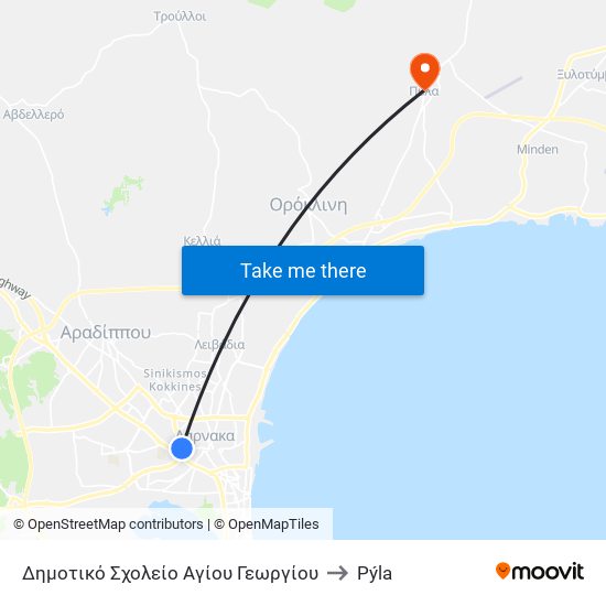 Δημοτικό Σχολείο Αγίου Γεωργίου to Pýla map