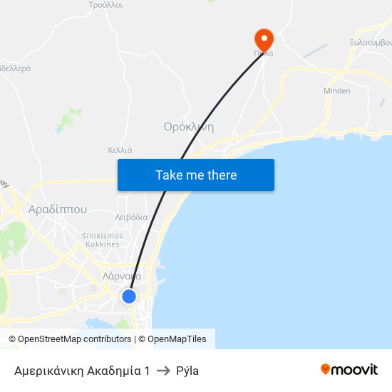 Αμερικάνικη Ακαδημία 1 to Pýla map