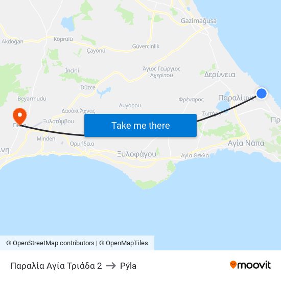 Παραλία Αγία Τριάδα 2 to Pýla map