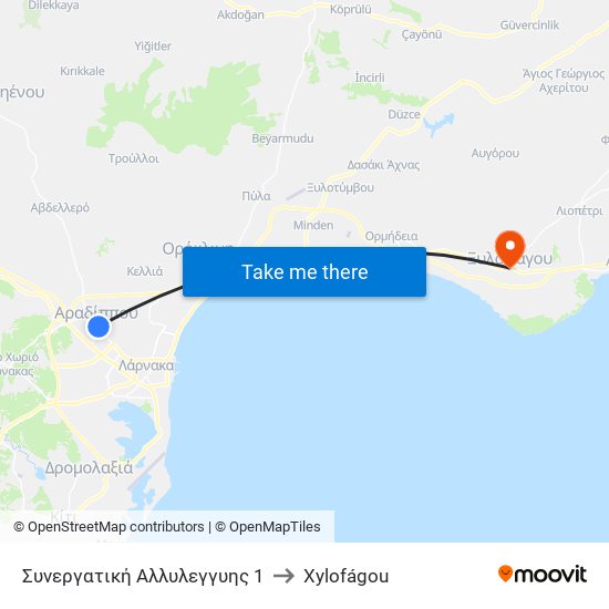 Συνεργατική Αλλυλεγγυης 1 to Xylofágou map