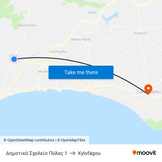 Δημοτικό Σχολείο Πύλας 1 to Xylofágou map