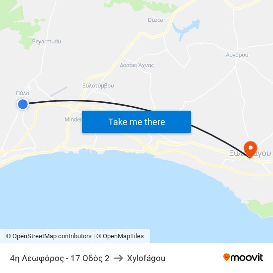 4η Λεωφόρος - 17 Οδός 2 to Xylofágou map