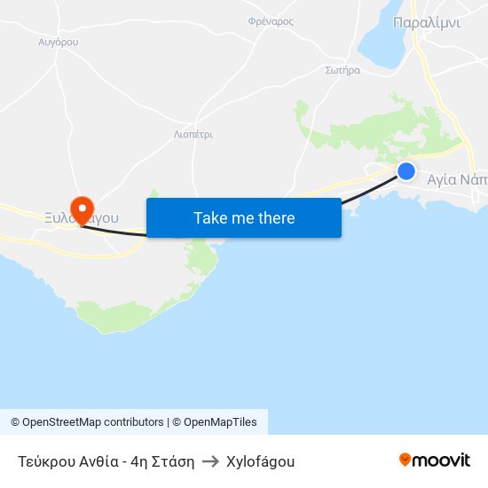 Τεύκρου Ανθία - 4η Στάση to Xylofágou map