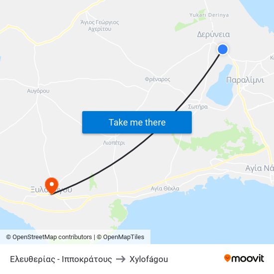 Ελευθερίας - Ιπποκράτους to Xylofágou map