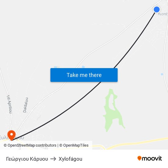 Γεώργιου Κάρυου to Xylofágou map