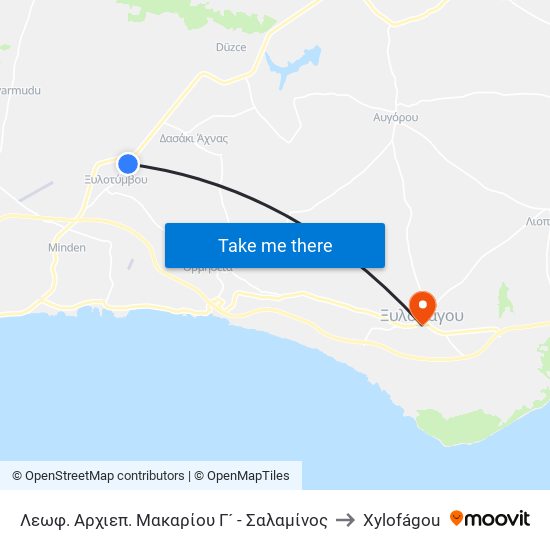 Λεωφ. Αρχιεπ. Μακαρίου Γ´ - Σαλαμίνος to Xylofágou map