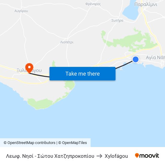 Λεωφ. Νησί - Σώτου Χατζηπροκοπίου to Xylofágou map