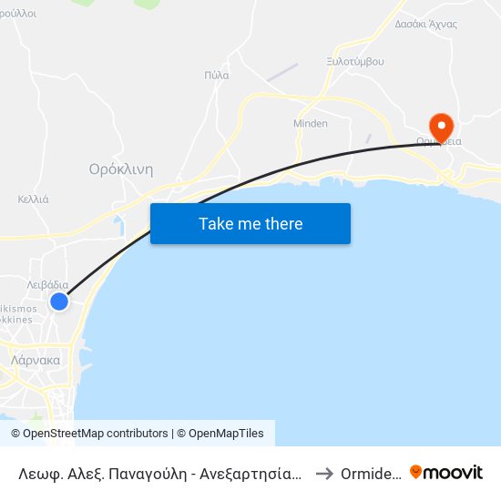 Λεωφ. Αλεξ. Παναγούλη - Ανεξαρτησίας 2 to Ormideia map