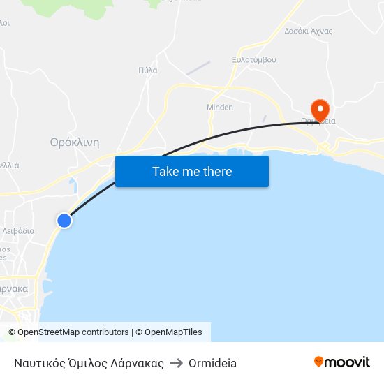 Ναυτικός Όμιλος Λάρνακας to Ormideia map