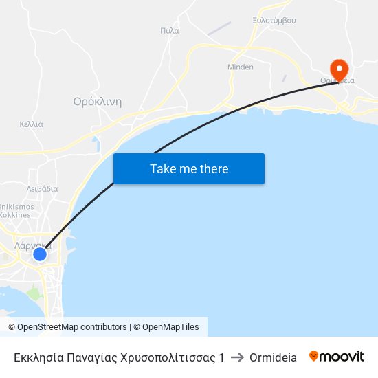 Εκκλησία Παναγίας Χρυσοπολίτισσας 1 to Ormideia map