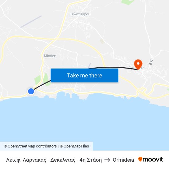 Λεωφ. Λάρνακας - Δεκέλειας - 4η Στάση to Ormideia map