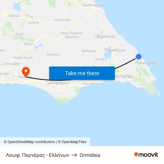 Λεωφ. Περνέρας - Ελλήνων to Ormideia map