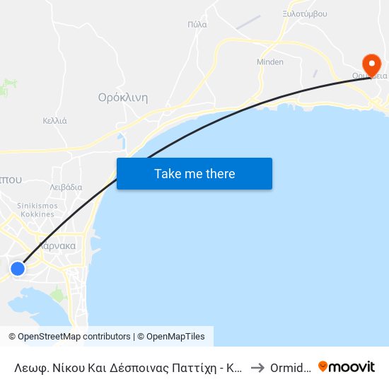 Λεωφ. Νίκου Και Δέσποινας Παττίχη - Καλύμνου to Ormideia map