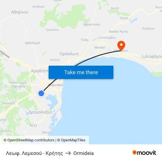 Λεωφ. Λεμεσού - Κρήτης to Ormideia map