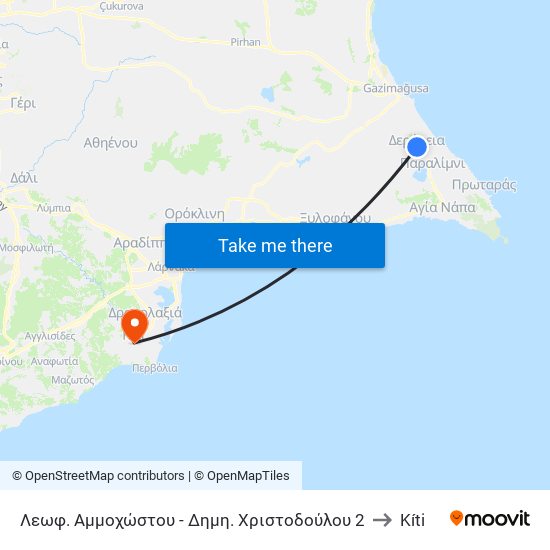 Λεωφ. Αμμοχώστου - Δημη. Χριστοδούλου 2 to Kíti map