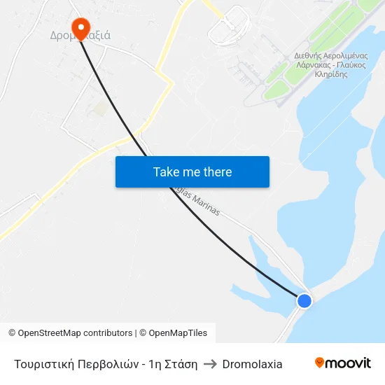 Τουριστική Περβολιών - 1η Στάση to Dromolaxia map