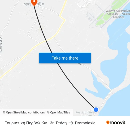Τουριστική Περβολιών - 3η Στάση to Dromolaxia map