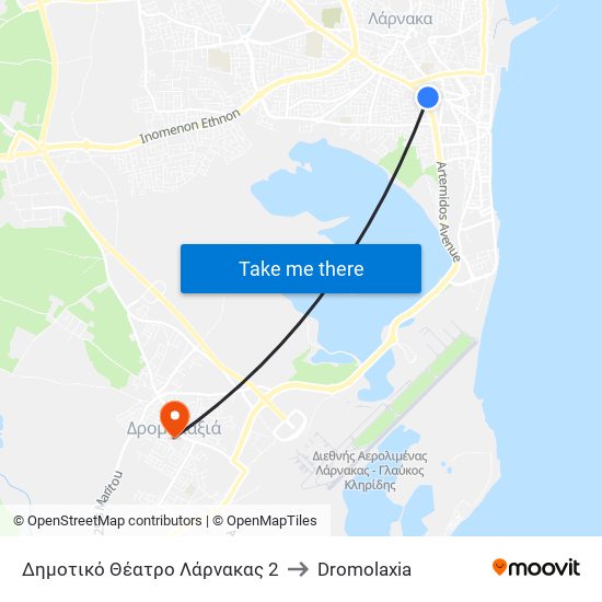 Δημοτικό Θέατρο Λάρνακας 2 to Dromolaxia map