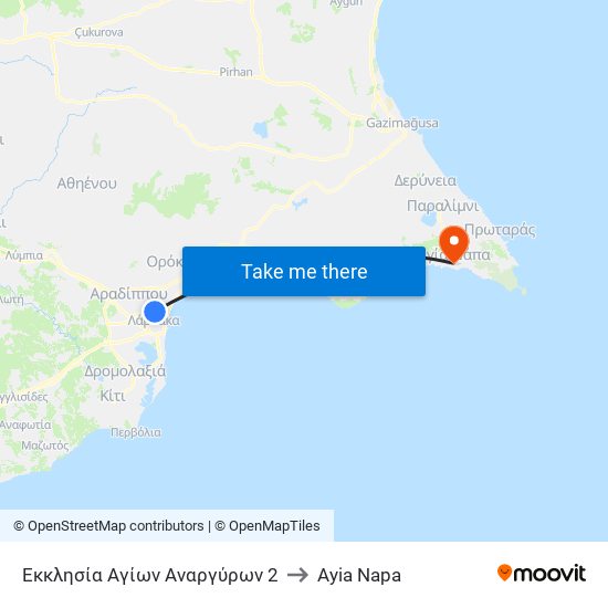 Εκκλησία Αγίων Αναργύρων 2 to Ayia Napa map