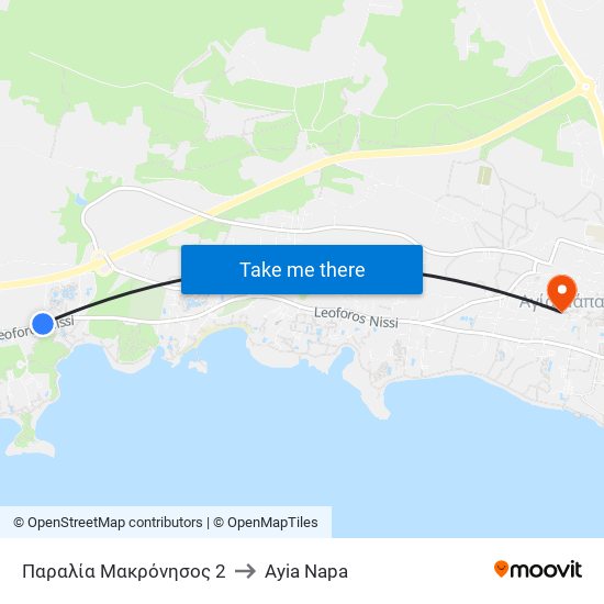 Παραλία Μακρόνησος 2 to Ayia Napa map