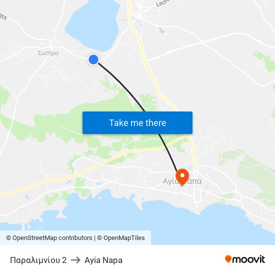 Παραλιμνίου 2 to Ayia Napa map