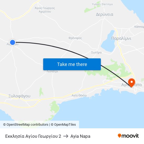 Εκκλησία Αγίου Γεωργίου 2 to Ayia Napa map