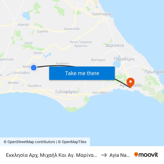 Εκκλησία Αρχ. Μιχαήλ Και Αγ. Μαρίνας 2 to Ayia Napa map