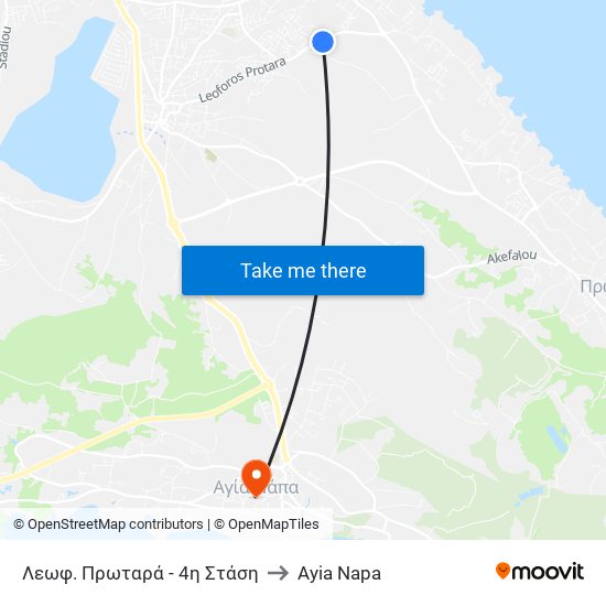 Λεωφ. Πρωταρά - 4η Στάση to Ayia Napa map