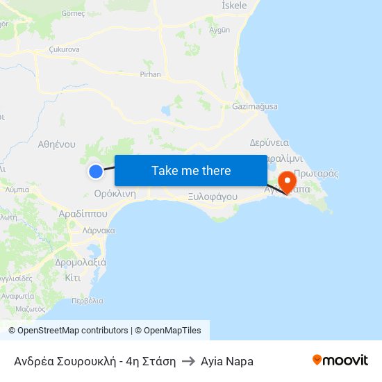 Ανδρέα Σουρουκλή - 4η Στάση to Ayia Napa map